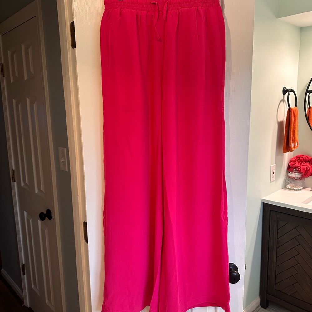 Chic Fuchsia Wide Leg Women's Pants